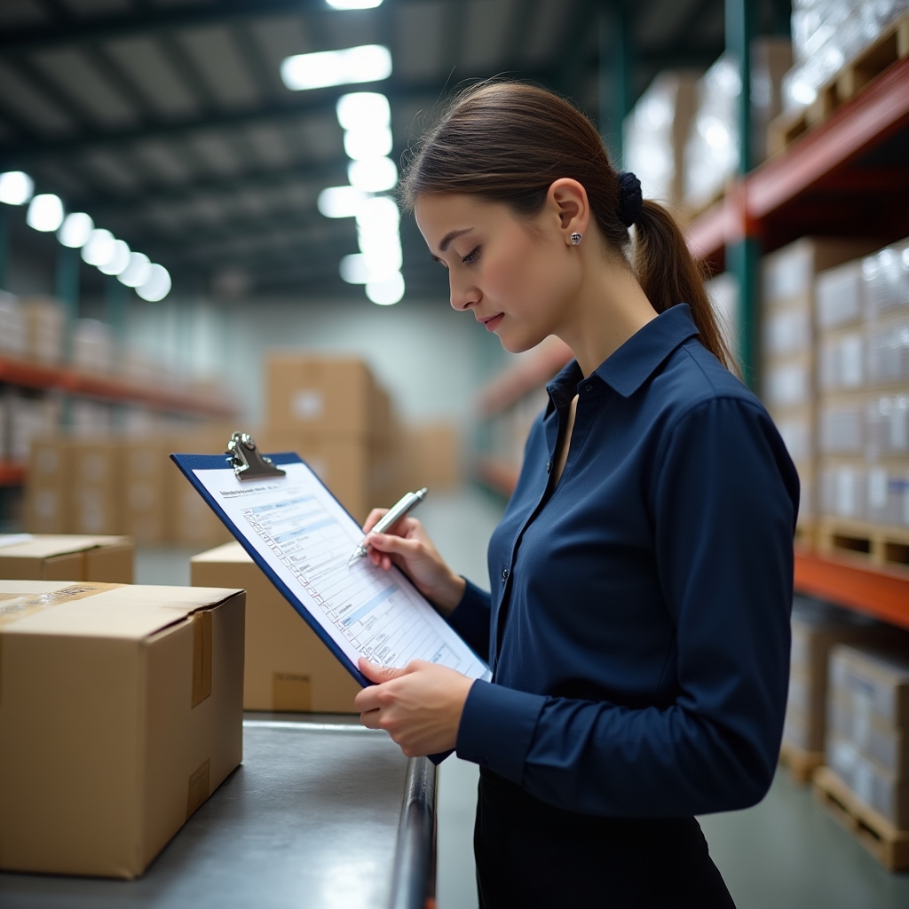 Снабженец работает с чек-листом приёмки товара